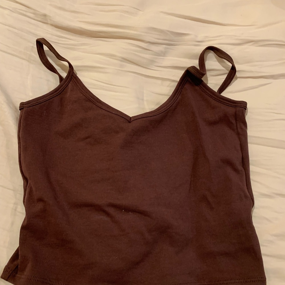 brown crop top from Q